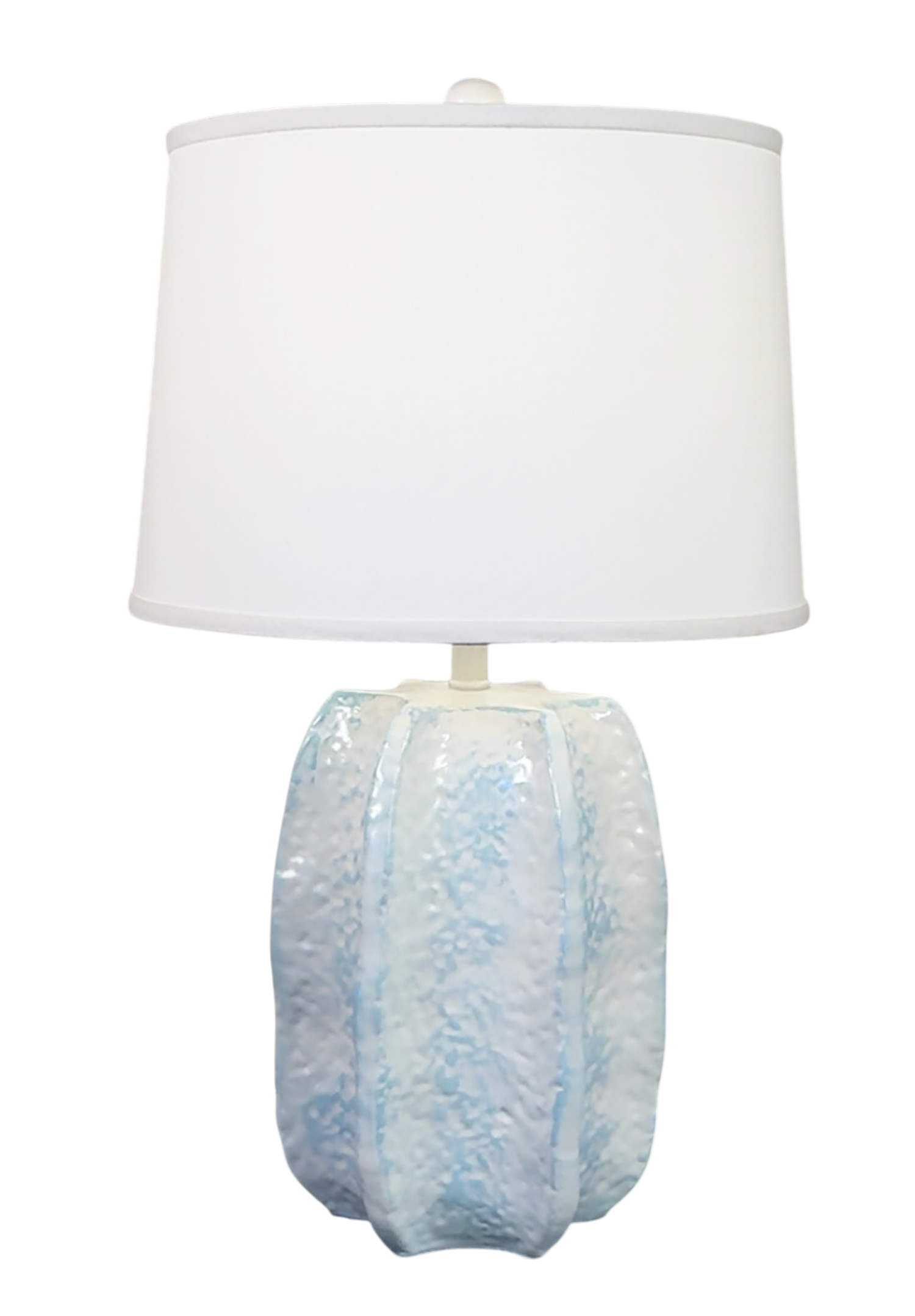 Nude/Atlantic Grey Textured Sculpture Table Lamp - Coast Lamp Shop