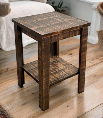 ALL ROUGH SAWN 17" SQUARE END TABLE