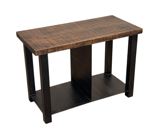 METAL BENCH WITH 2 SHOE CUBBYS