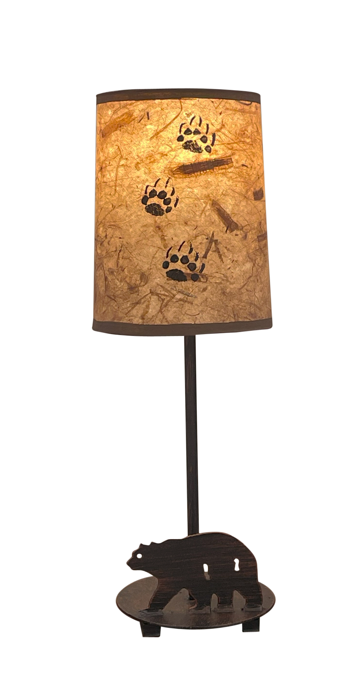 Mini Iron Bear Lamp w/ Round Base