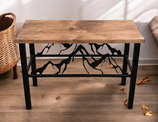 24" Iron Mountain Scene Bench