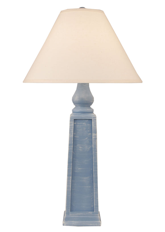 Weathered Wedgewood Blue Pyramid Table Lamp - Coast Lamp Shop