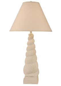 Nude Two Tone Spiral Shell Table Lamp - Coast Lamp Shop