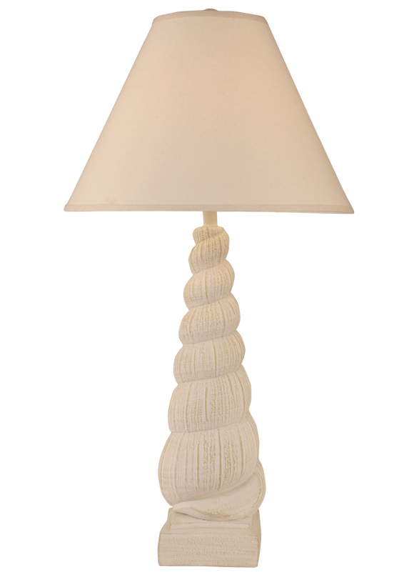 Nude Two Tone Spiral Shell Table Lamp - Coast Lamp Shop