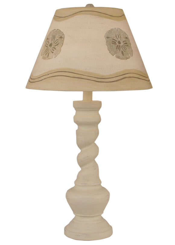 Cottage Canvas Loafers Country Twist Table Lamp w/ Sand Dollar Shade - Coast Lamp Shop