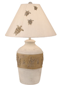 Cottage/Golden Brown Band of Turtles Table Lamp - Coast Lamp Shop