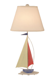 Cottage/Primary Iron Sailboat Table Lamp - Coast Lamp Shop