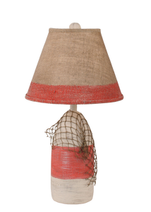 Cottage/Classic Red Small Buoy w/ Net Accet Lamp - Coast Lamp Shop