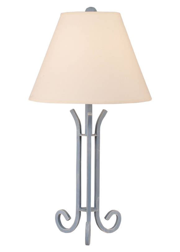 Weathered Wedgewood Blue Iron 3 Footed Accent Lamp - Coast Lamp Shop