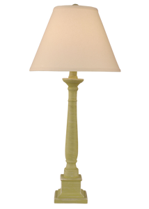 Cottaged Lime Square Candlestick Table Lamp - Coast Lamp Shop