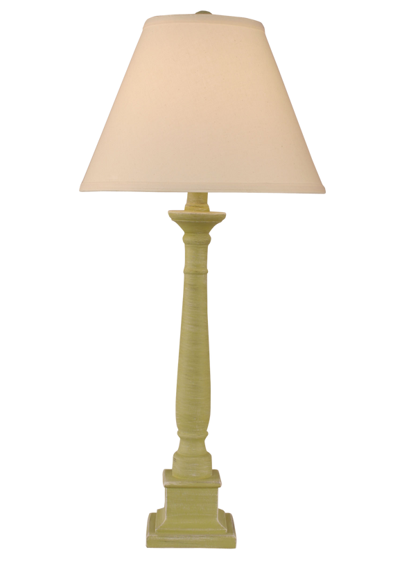 Cottaged Lime Square Candlestick Table Lamp - Coast Lamp Shop