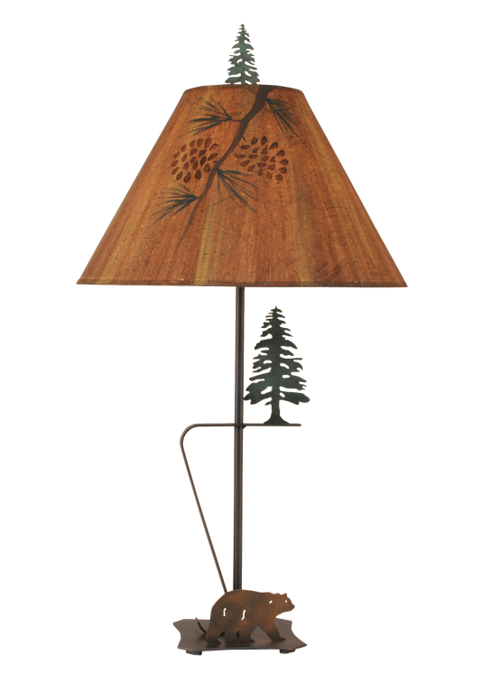 Outland Walking Bear and Pine Table Lamp - Coast Lamp Shop