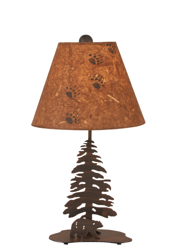 Burnt Sienna Tree and Bear Accent Lamp - Coast Lamp Shop