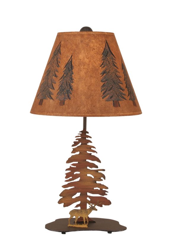 Charred Tree and Deer Accent Lamp - Coast Lamp Shop