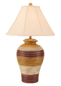 Glaze Chunky Ribbed Table Lamp w/ Linen Shade - Coast Lamp Shop