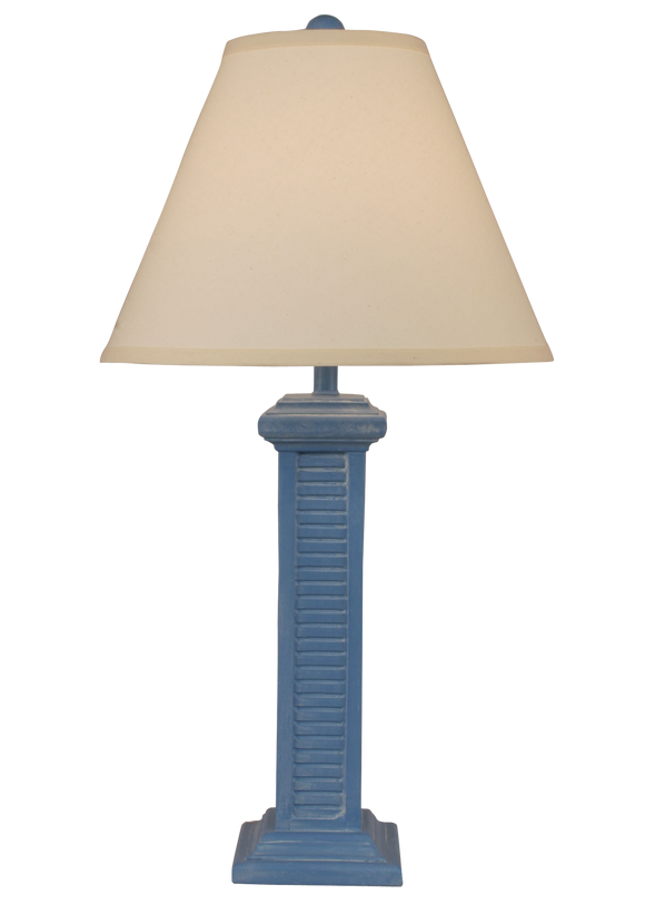 Blue China Wash Tall Shutter Table Lamp - Coast Lamp Shop
