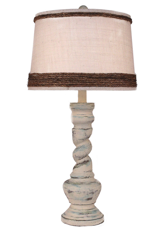 Shabby Summer Country Twist Table Lamp - Coast Lamp Shop