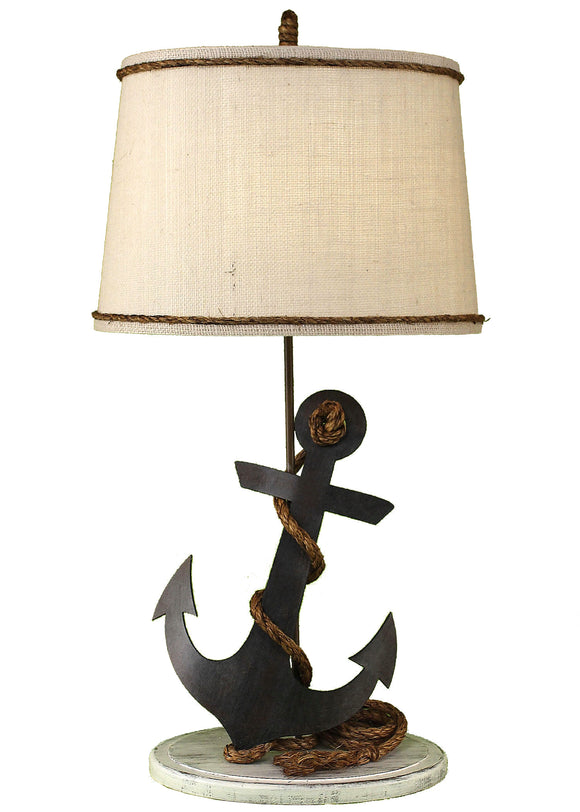 Tarnished Anchor Table Lamp - Coast Lamp Shop