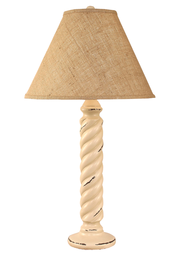 Distressed Cottage Small Rope Table Lamp - Coast Lamp Shop
