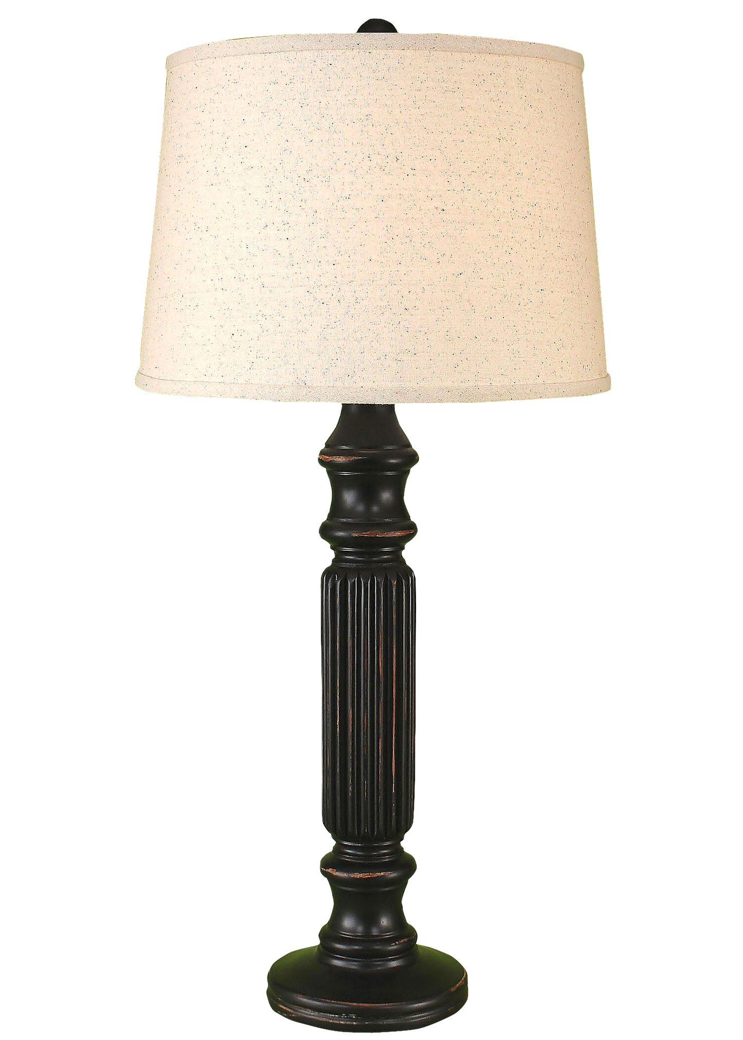 Distressed Black Ribbed Table Lamp - Coast Lamp Shop