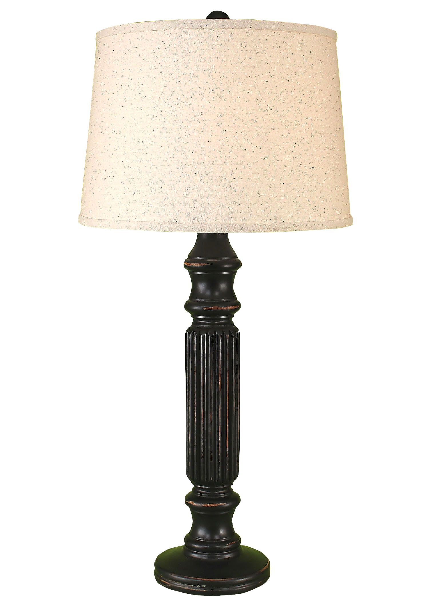 Distressed Black Ribbed Table Lamp - Coast Lamp Shop