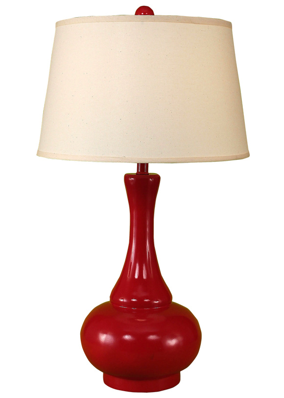High Gloss Brick Red Aladdin Table Lamp - Coast Lamp Shop