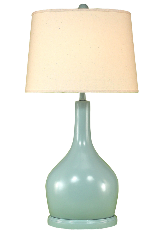 High Gloss Atlantic Grey Modern Tear Drop Table Lamp - Coast Lamp Shop