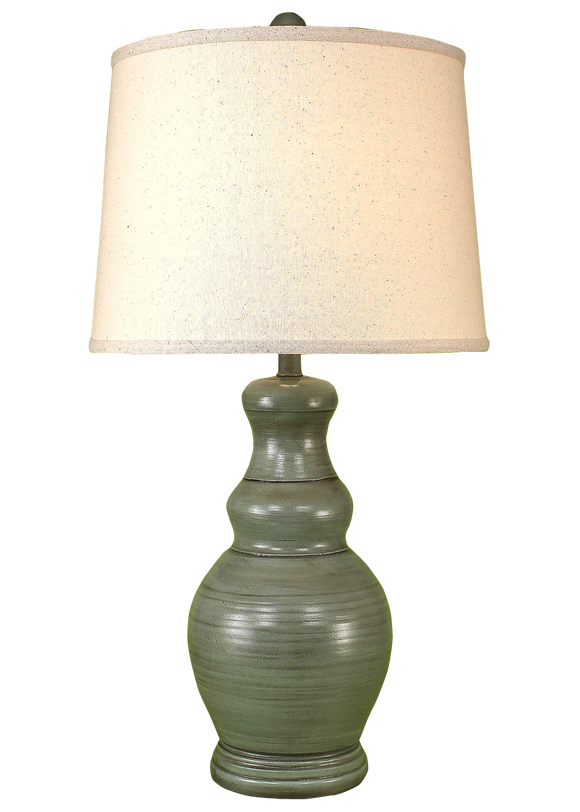 Glazed Atlantic Grey Classic Casual Table Lamp - Coast Lamp Shop
