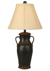 Aged Black Two Handled Vase Table Lamp - Coast Lamp Shop