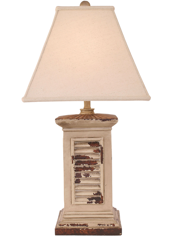 Aged Cottage Square Shutter Table Lamp - Coast Lamp Shop