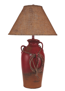 Firebrick 3 Handled Table Lamp w/ Lasso - Coast Lamp Shop