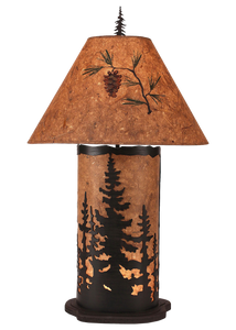 Kodiak Large Feather Tree Table Lamp w/ Night Light - Coast Lamp Shop