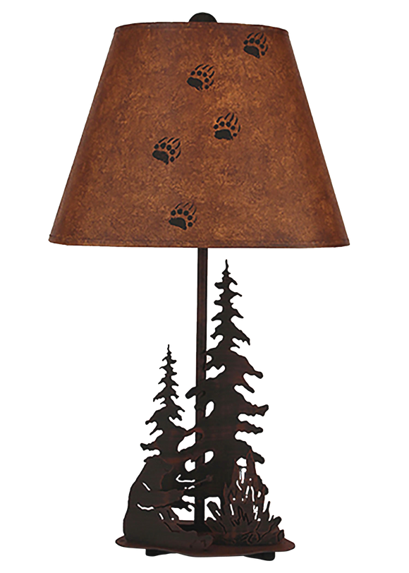 Burnt Sienna Small Bear Roasting Marshmallow Accent Lamp w/ Night Light - Coast Lamp Shop