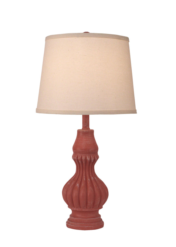 Weathered Coral Ribbed Accent Table Lamp - Coast Lamp Shop