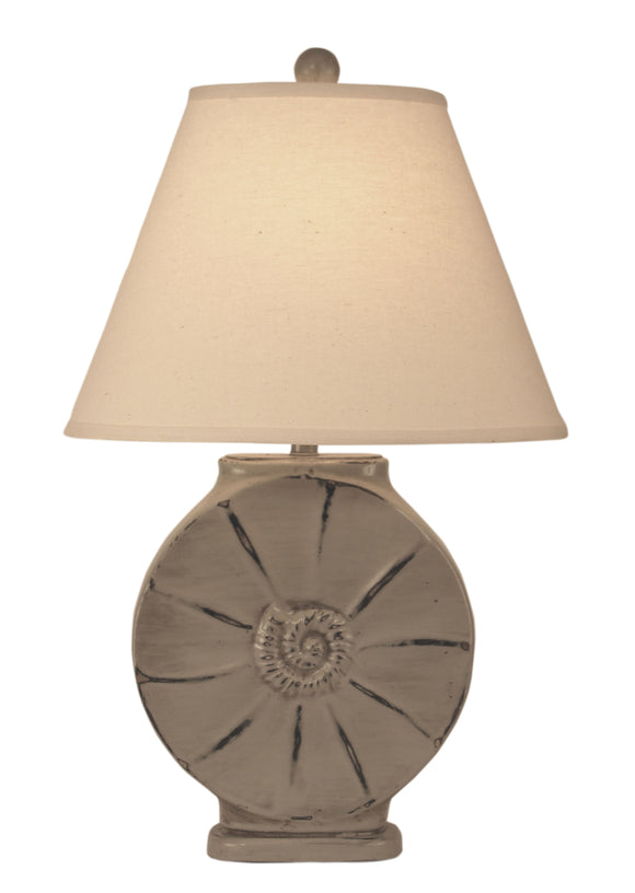 Oyster Shell Round Table Lamp w/ Rope Accent - Coast Lamp Shop