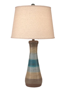 Surf Ribbed Hour Glass Table Lamp - Coast Lamp Shop
