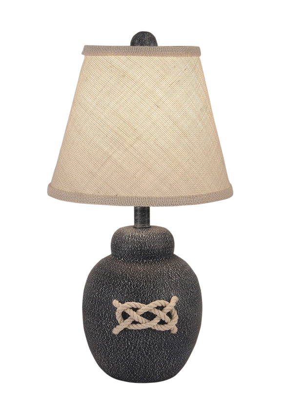 Weathered Navy White Nautical Knot Accent Lamp - Coast Lamp Shop