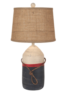 Cottage/Primary Large Buoy w/ Rope Accent - Coast Lamp Shop