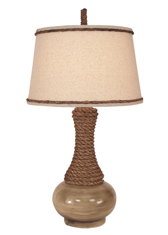 Cottage Glaze Aladdin Table Lamp w/ Rope - Coast Lamp Shop