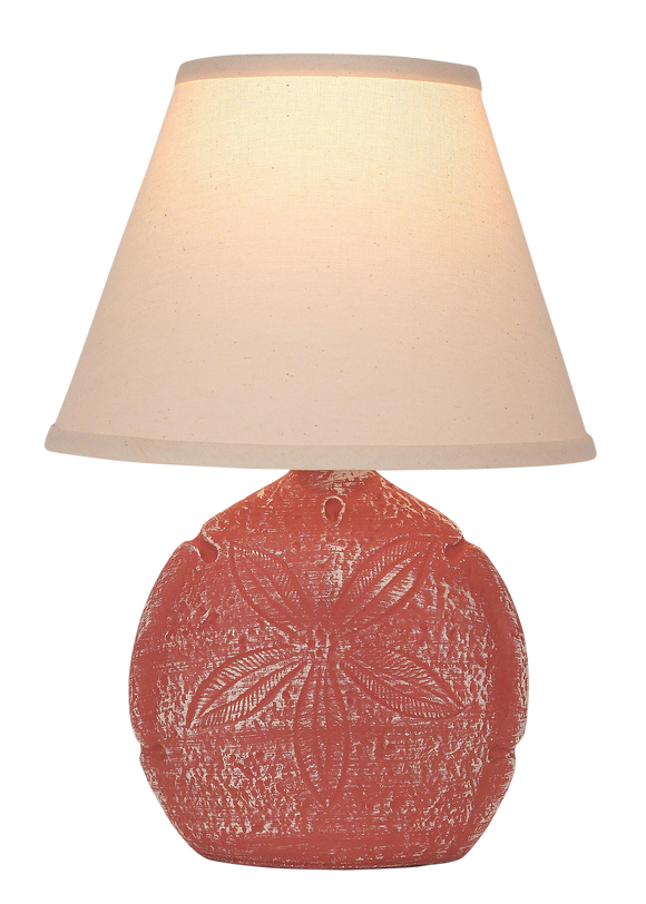 Weathered Coral Sand Dollar Accent Lamp - Coast Lamp Shop