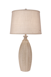 Nude Two Tone Fluted Table Lamp - Coast Lamp Shop