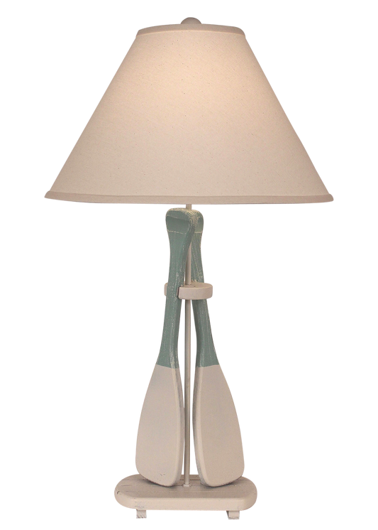 Nude/Shaded Cove 2-Paddle Table Lamp - Coast Lamp Shop
