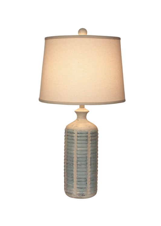 Cottage/Atlantic Grey Round Shutter Pot - Coast Lamp Shop