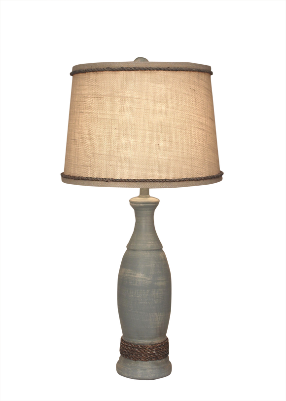 Seaside Villa Casual Pedestal Lamp w/Weathered  Rope Accent - Coast Lamp Shop