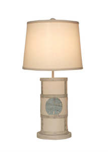 Round Accent Lamp w/Sand Dollar & Night Light - Coast Lamp Shop