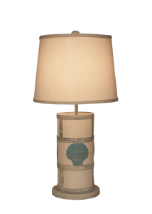 Round Accent Lamp w/Shell & Night Light - Coast Lamp Shop