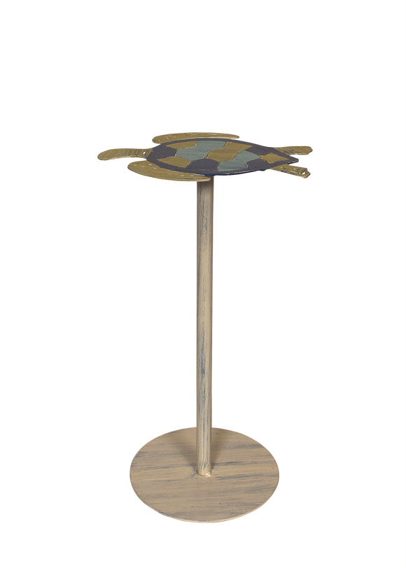 Bright Stripe Iron Turtle Drink Table - Coast Lamp Shop