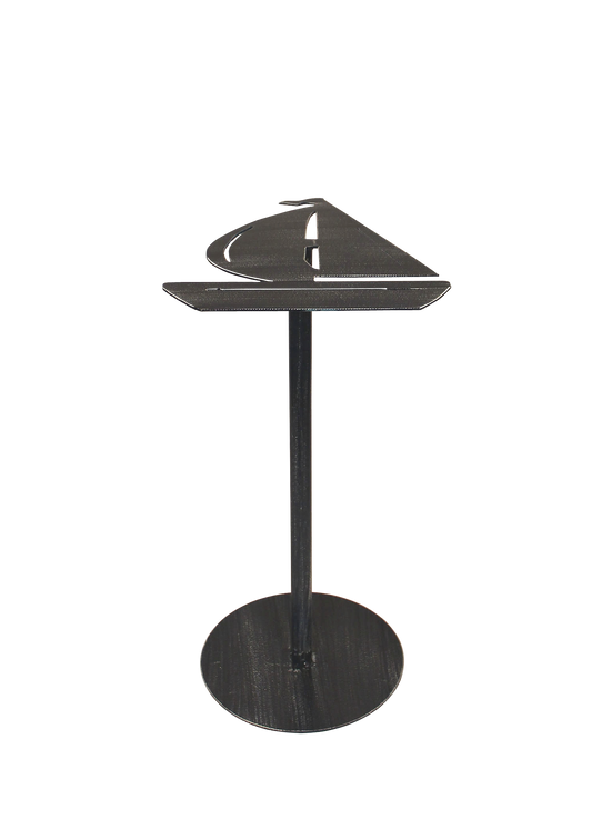 Weathered Navy Iron Sailboat Drink Table - Coast Lamp Shop