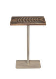 Rectangular Wood Top Drink Table w/Bone Fish Accent - Coast Lamp Shop