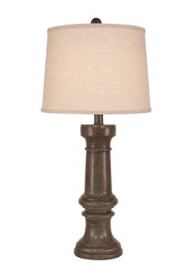 Tarnished Pale Grey Chunky Casual Table Lamp - Coast Lamp Shop